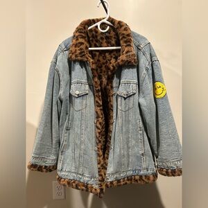 Dressed in LALA Forever Patched Trucker Jacket with Leopard